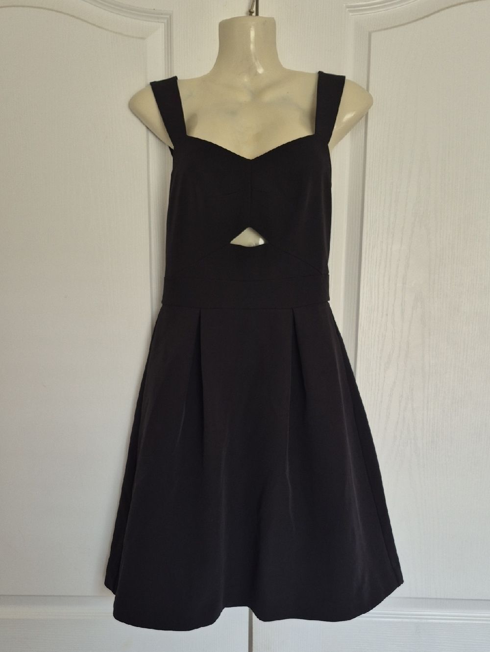 RW&CO. Black Fit-and-Flare Mini Dress with Front Cutout
